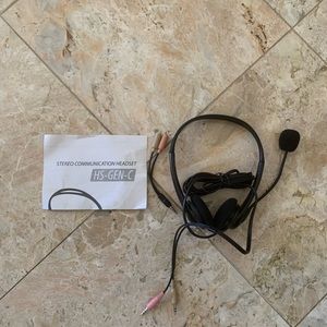 HS-GEN-C Stereo Communication Wired Headset With Microphone Nuance Dragon cord